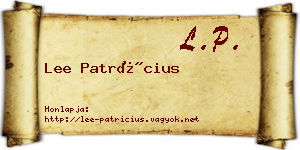 Lee Patrícius névjegykártya